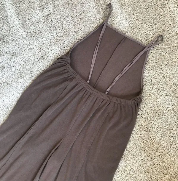 1970’s Inspired Boho Wide Flare Leg Overalls Jumpsuit Romper Brown Size Small - Image 11
