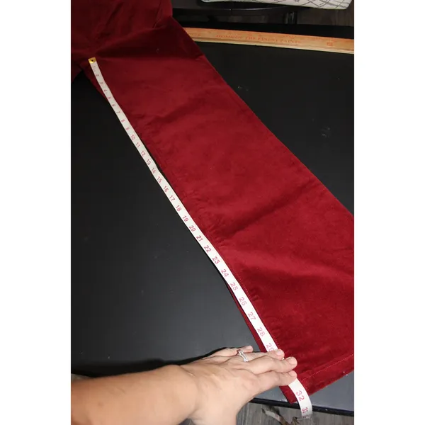 Avec Les Filles Corduroy Pants Womens 10 Burgundy Red New High Waist Wide Leg - Image 9