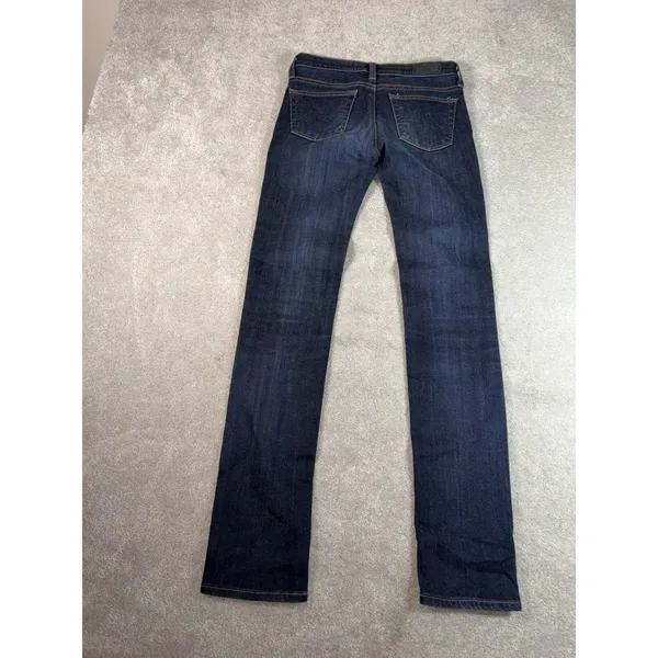 adriano goldschmied jeans womens stevie straight dark wash low rise‎ 25r - Image 5