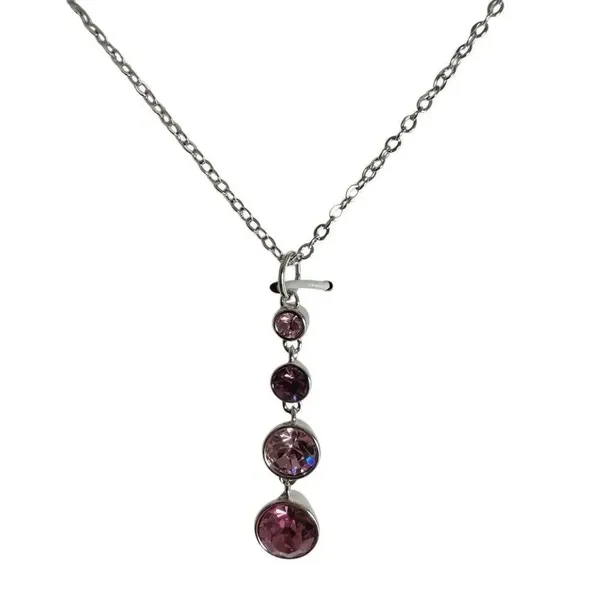 Believe by Brilliance Silver Plated Pink Crystal Drop Necklace – NIB - Image 7