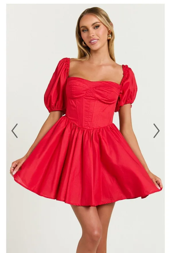 Souza Mini Showpo Dress Fit & Flare Puff Sleeve Corset - Image 2