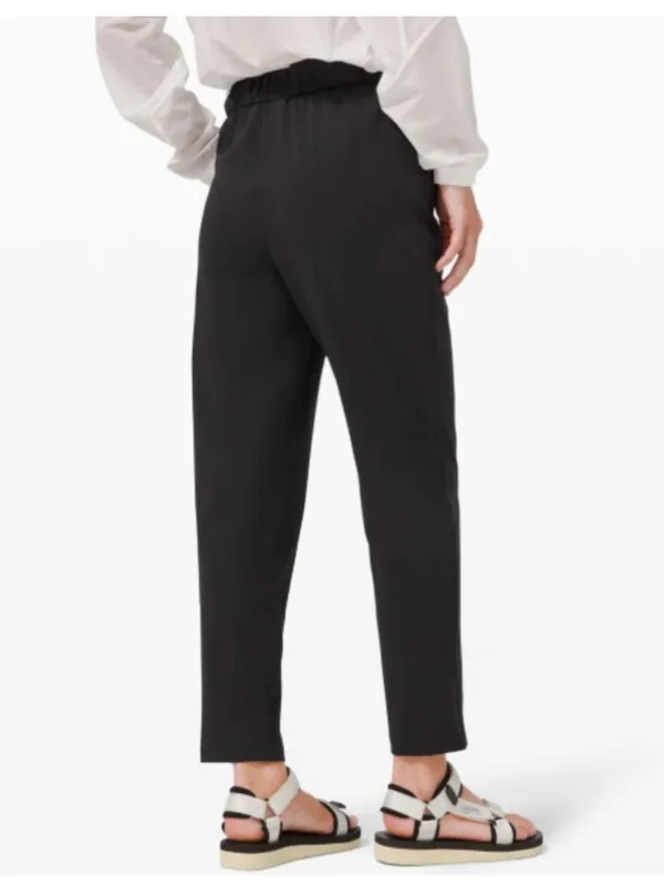 Lululemon Size 2 Keep Moving Pant 7/8 Black Drawstring Tapered Pants - Image 3