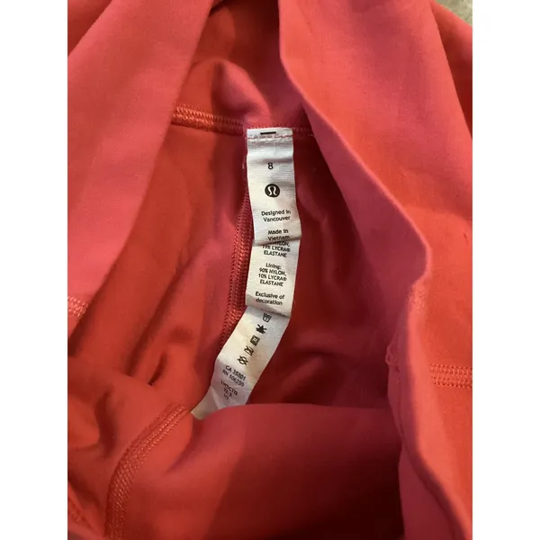 Lululemon Wunder Under High-Rise Leggings Size 8 Coral Pink LW5CTTS - Image 4