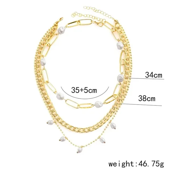 Gold plated your boss pearl layered necklace - Image 5