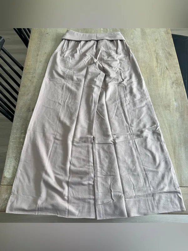 OFFLINE By Aerie OTT Fleece Super Wide Leg Foldover Pant Pebble Size Small New - Image 7