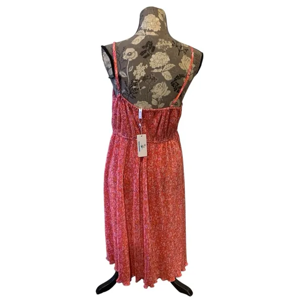 BEACHSISSI Coral Red Floral Spaghetti Strap Dress size XL - Image 5
