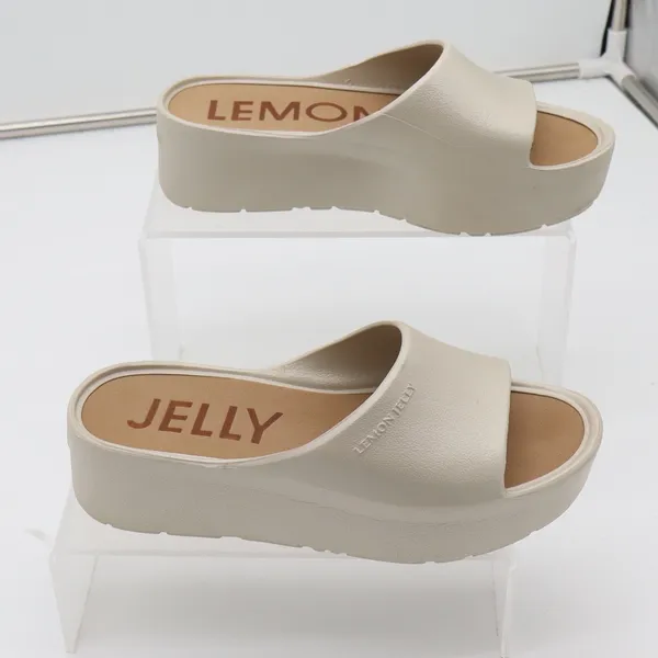 Lemon Jelly Sandals Womens 38 Sunny Platform Slide Beige Vegan Excellent - Image 2