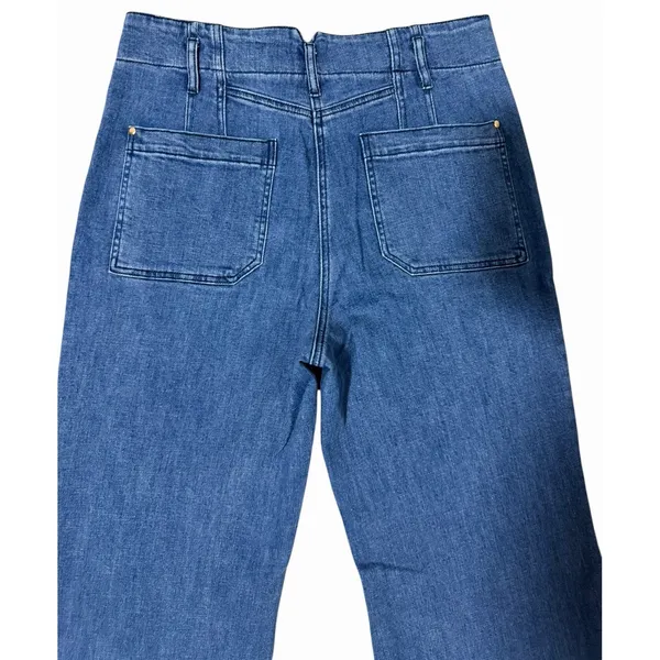 Maeve Anthropologie Junie Wide Leg High Rise Sailor Utility Trouser Jean Size 30 - Image 4