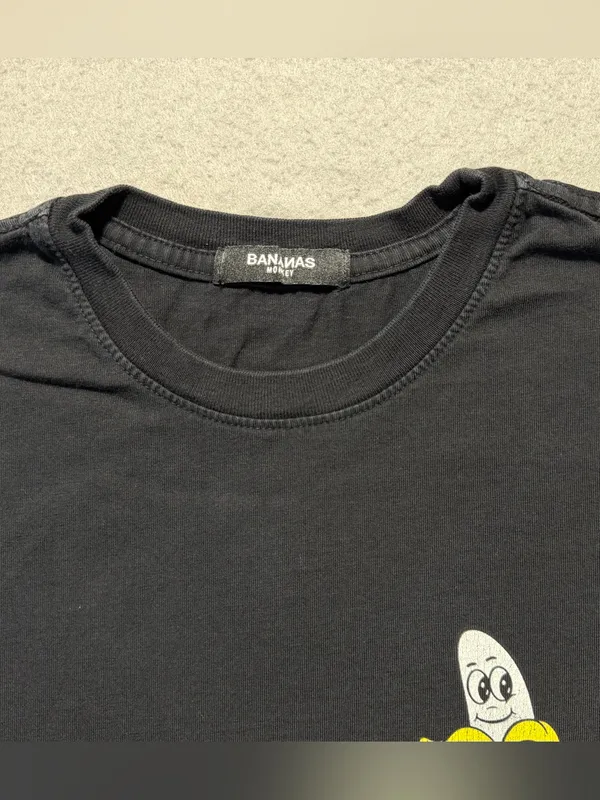 Bananas Monkey Graphic T Shirt Womens Small Black Streetwear Tee Cotton - Image 4