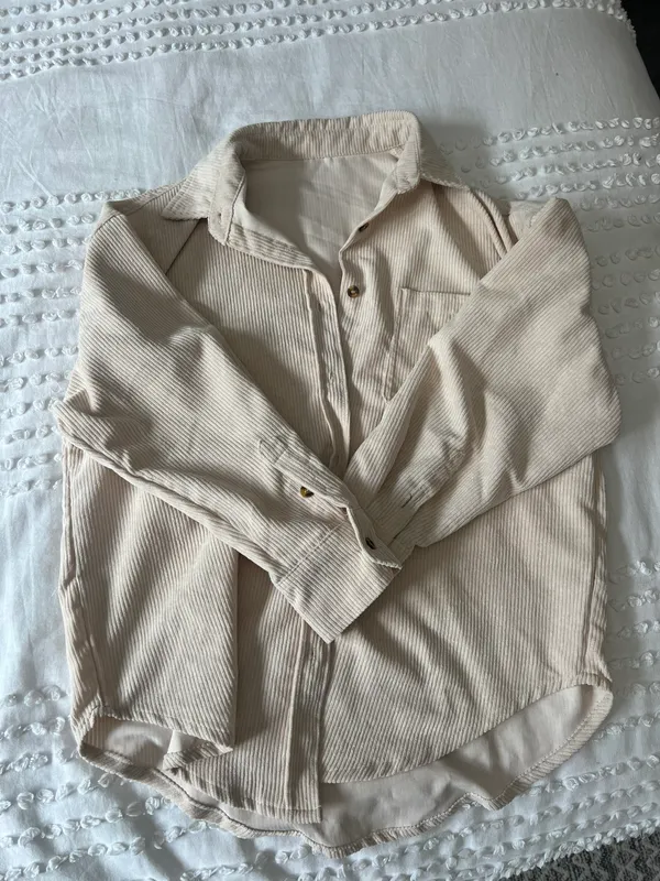 Long Sleeve Button Down Shirt Tan - Image 2