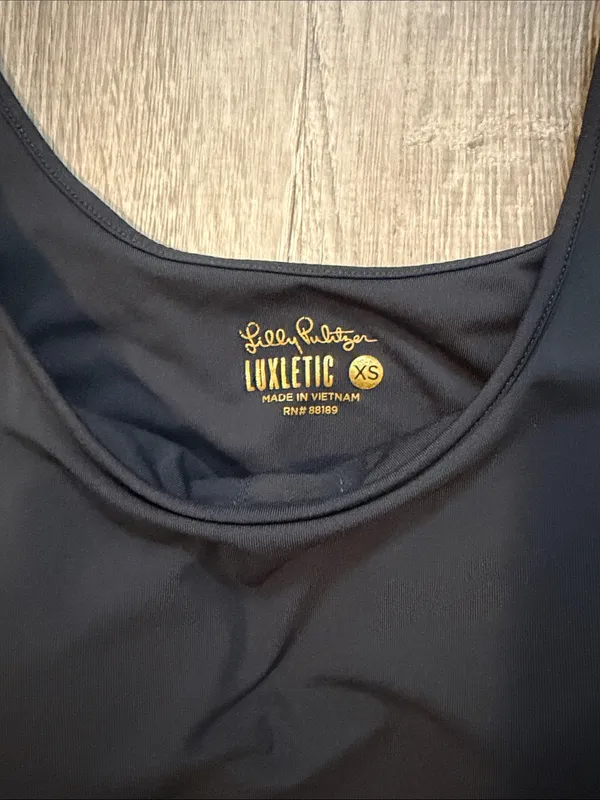 Lilly Pulitzer XS‎ Sunray Luxletic Scoop Neck Casual Workout Bra Tank Top Black - Image 4