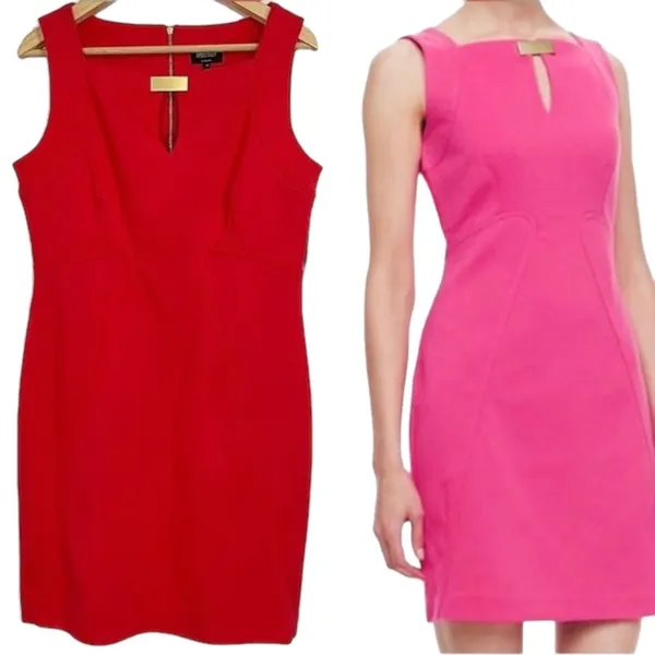 NEW Laundry by Shelli Segal Candy Pink Bodycon Sleeveless Dress - Image 2