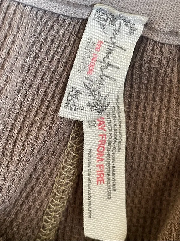 Free People Intimately "Early Night" Thermal Shorts in a brown/olive - Image 3