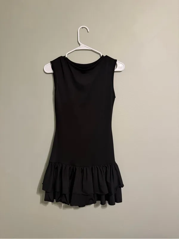 Black Ruffle Dress - Image 2