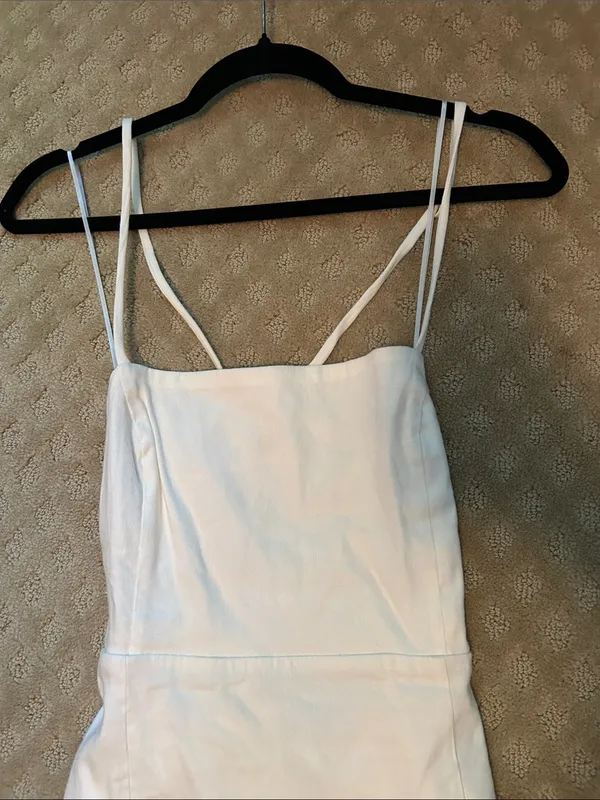 NWT ASTR The Label Brayden White Linen Blend Midi Dress Bridal Shower, Medium - Image 6