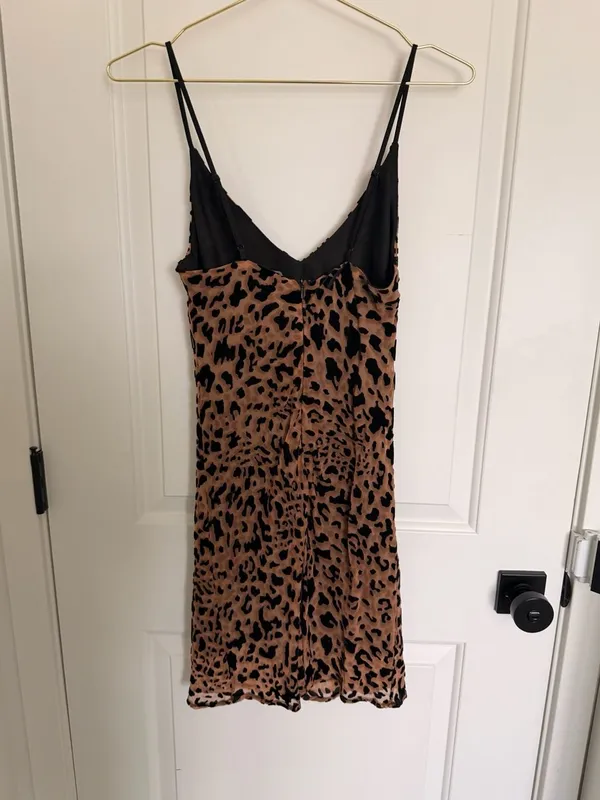 Forever 21 Leopard Print Velvet Burnout Mini Slip Dress - Image 2