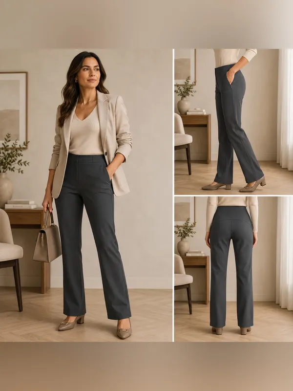 Lululemon Smooth-Fit Pull-On High-Rise Pants Size 2 Gray Slim Flare 31” - Image 2