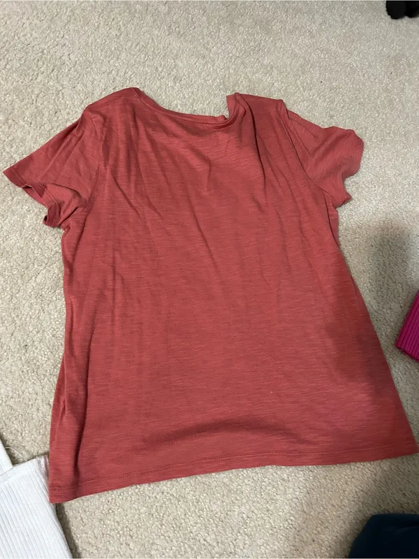 American Eagle Outfitters Women's Short Sleeve Crewneck Tee - Rust - Image 2