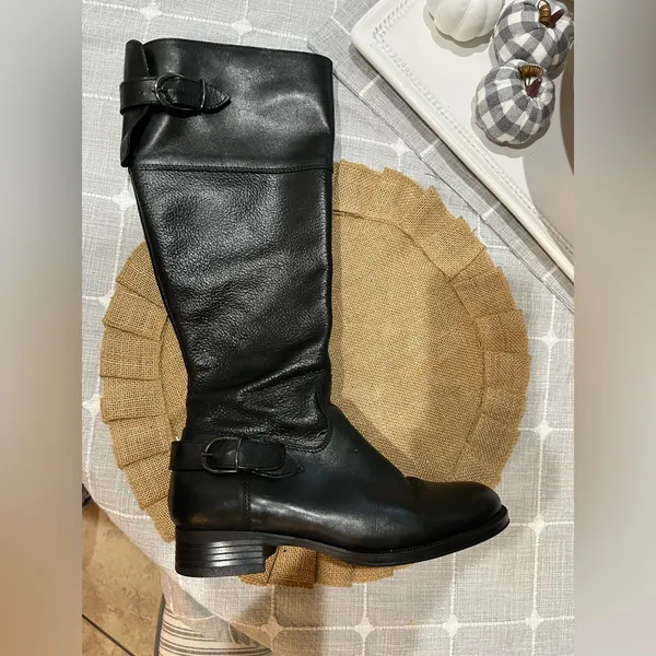 Aldo Black Leather Knee-High Boots sz 7 - Image 2