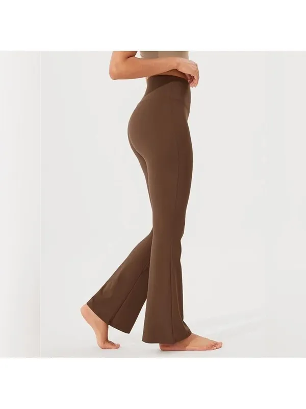 Ododos Brown High-Waisted Flare Pants Size 2XL NWT - Image 3