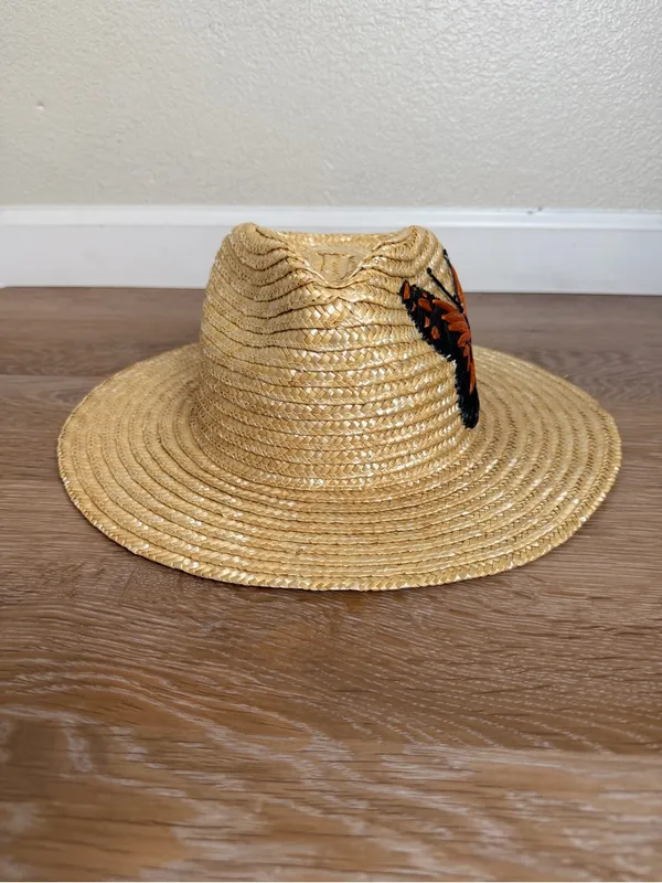 San Diego Hat Embroidered Butterfly Straw Women's Hat, OS - Image 5