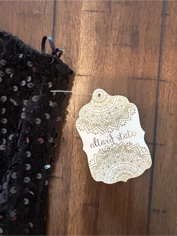 Altar’d State Black Sequin One Shoulder Cocktail Dress Size Small NWT - Image 3