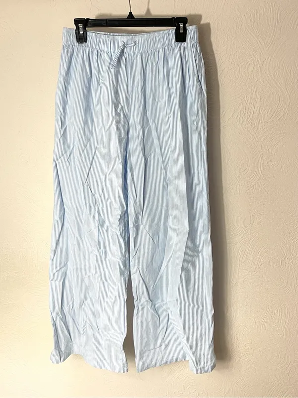 Daisy Street Women's Light Blue Striped Wide-Leg Trousers - Image 2