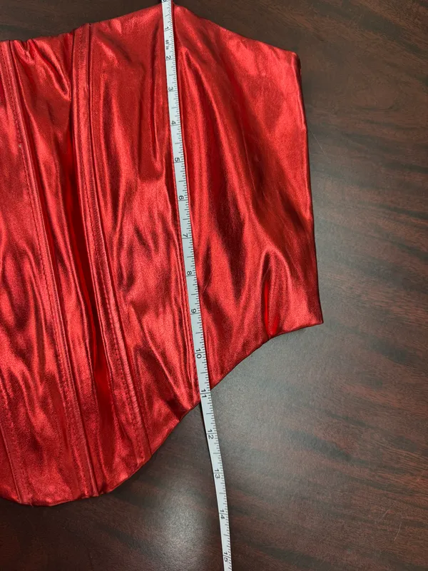 Windsor NWT Red Shiny Strapless Corset Top Size Large - Image 7