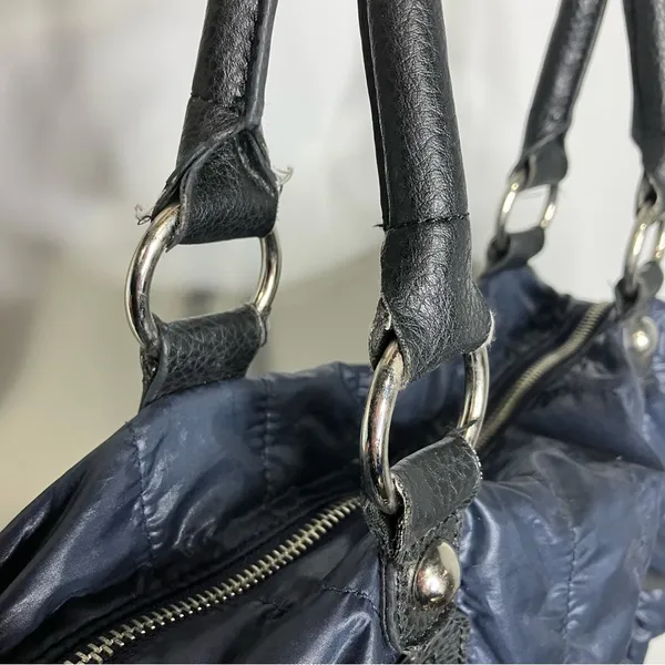LP/LP quilted puffer‎ purse navy blue 14” x 8.5” x 4” - Image 5