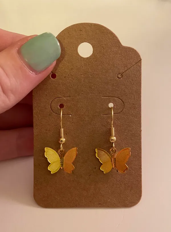 Boutique Gold Butterfly Earrings - Image 2