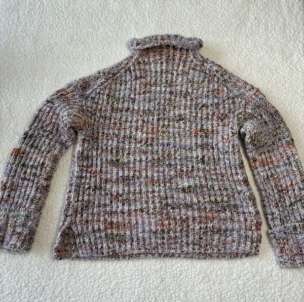 Madewell Rayner Chunky Marled Orchid Mock Neck Cable Knit Winter Sweater Size XS - Image 6