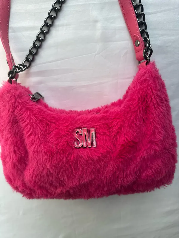 Y2k inspired steve madden Pink faux fur mini bag - Image 8