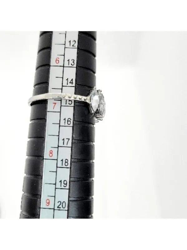 Silver Tone Marquise Cut CZ Ring Size 6 75 - Image 5