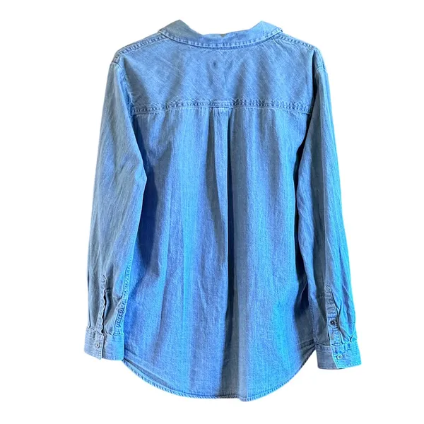 Style & Co XL Light Wash Blue Denim Button Down Long Sleeve Jean Shirt Cotton - Image 9