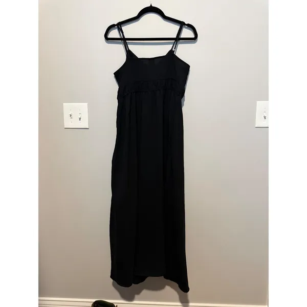A New Day Womens Black Spaghetti Strap Empire Waist Maxi Dress Medium - Image 3