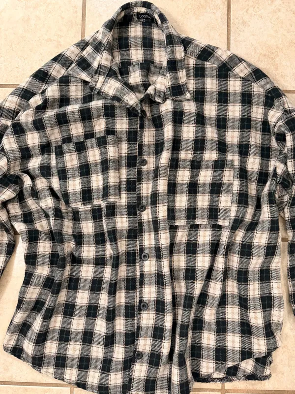 Boohoo Oversized Plaid Flannel Shirt - Image 2