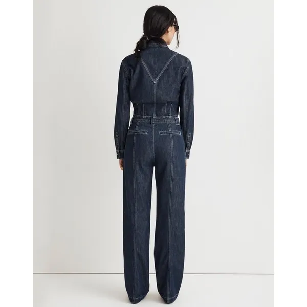 Madewell Perfect Vintage Wide Leg‎ Jean Seam Edition Blue Trouser 27 High Rise - Image 2