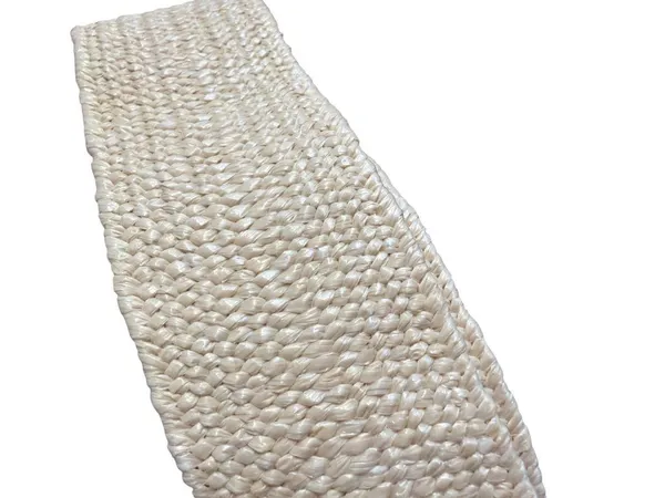 Woven Belt Gold Oval Buckle Raffia Wrapper Adjustable 4.5" Buckle 41" - Image 3