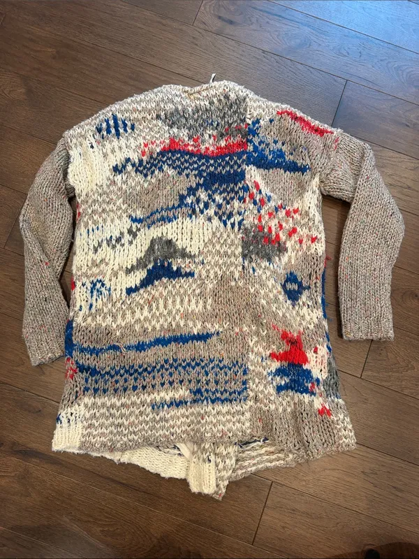 Free People Oversized Sweater Knit Wool Alpaca Cardigan Lined Small - C65-025 - Image 8