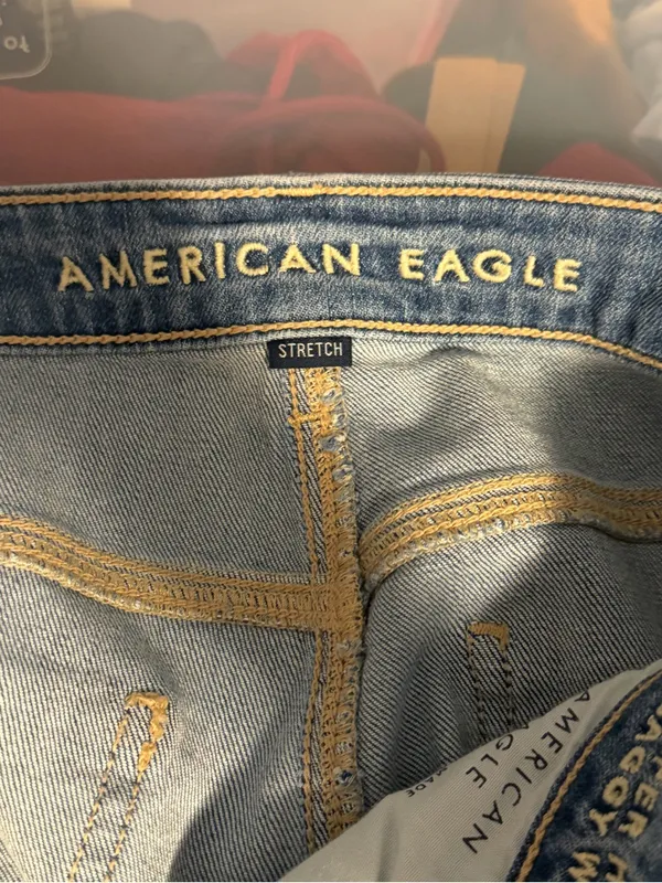 American Eagle Outfitters super high rise baggy wide leg blue jeans - Image 4