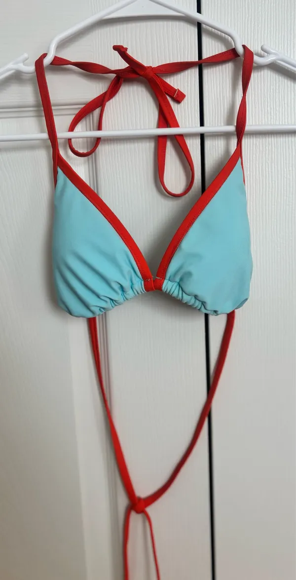2 piece Wild Fable neon blue and orange bikini set - Image 2