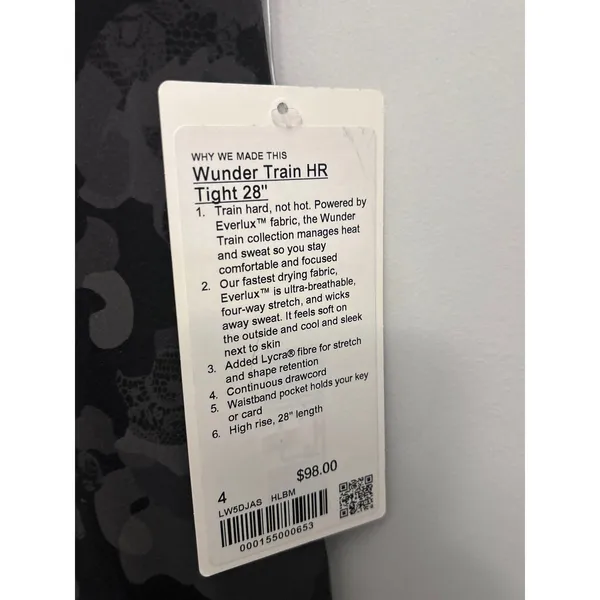 Lululemon Wunder Train  28” - Hidden Heritage Lace Black HLBM / Size 4 Authentic - Image 5