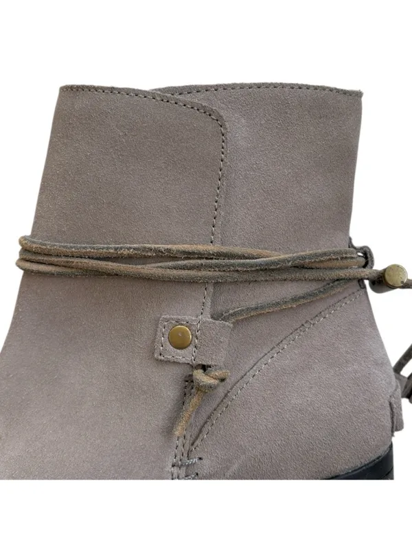 EUC Sorel Leather Farah Waterproof Ankle Boots Taupe Grey Size 8 - Image 8