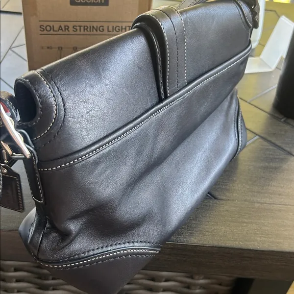 Coach Hampton elegant black leather buckle bag y2k F1260 hobo - Image 5
