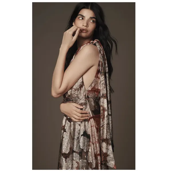 NWT Farm Rio Sleeveless V-Neck Jacquard Lurex A-Line Maxi Dress Size XL - Image 3