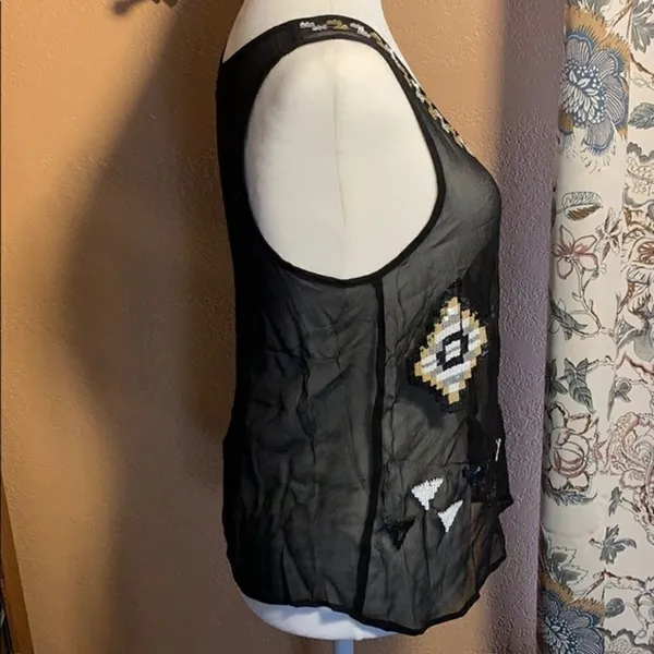 TFNC Sheer Aztec Sequin Tank Blouse - Image 5
