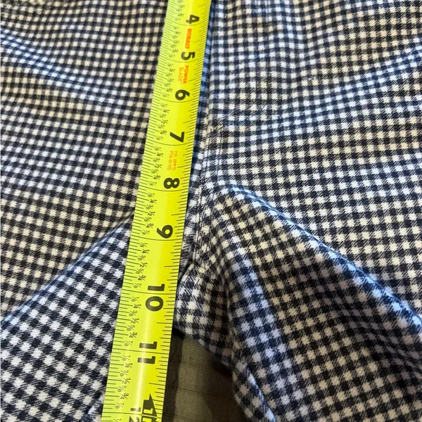 Michael Kors Navy Blue & White Check Pull-on Pants gold details size M women’s - Image 8