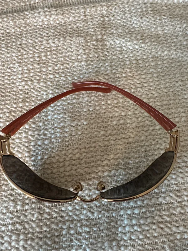 Versace Vintage Burnt Orange Sides With Case Versace Emblem On Sides - Image 8