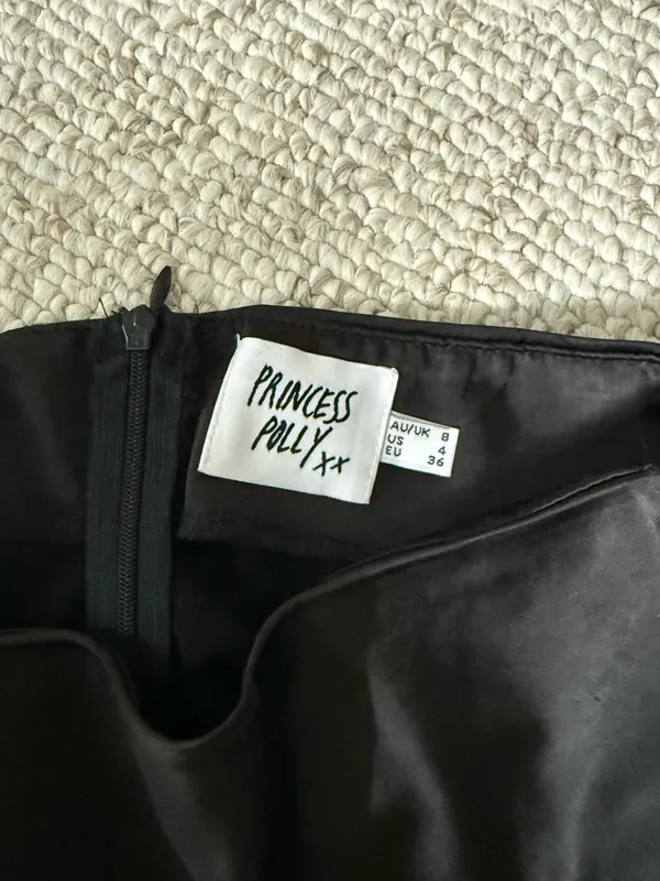 Princess Polly Mini Skirt Black Silk - Image 2