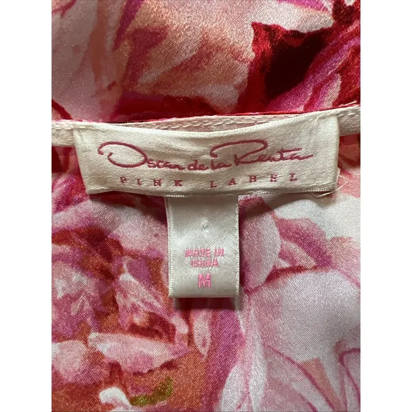 Oscar De La Renta Pink Label Floral Satin Robe Dressing Gown M Belted Romantic - Image 7
